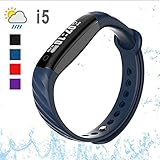 iKeeGan Fitness Armband Uhr, IP67 Wasserdicht Fitness Tracker Bluetooth Smart Armbanduhr mit Pulsmesser, Kalorienzähler, Schrittzähler & Intelligente Benachrichtigungen für Männer Damen Kinder - Blau
