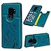 Produktbild Mlorras Hülle für Samsung Galaxy S9 Plus, Geprägter Schmetterling Leder Handyhülle Klappbares Brieftasche Schutzhülle Wallet Case Cover mit Integrierten Kartensteckplätzen und Halterungsfunktion Blau