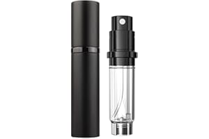 Travelofo Perfume Atomiser Spray Bottle, Mini Perfume Bottles,Travel Perfume Bottle Refillable Spray, 5ml Leaking Proof Perfume Dispenser Atomisers for Travel, Luxury Gift for Men Women (Black)
