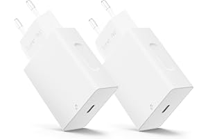 HECHOBO Prise USB C [2-Pack] 20W Chargeur Rapide, pour iPhone 15 15 Pro 15 Pro Max 15 Plus 14 13 12 11 Pro/Pro Max/Plus/Mini, SE X XS XR 8 Plus Pad Pro IPad AirPods Samsung Galaxy, Prise Type C