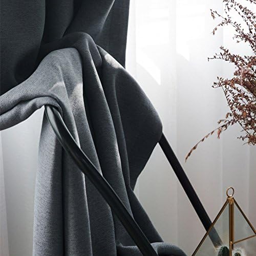 LIUZEMIN Solid color cotton curtains,Modern european blackout curtains-B 59*98inch