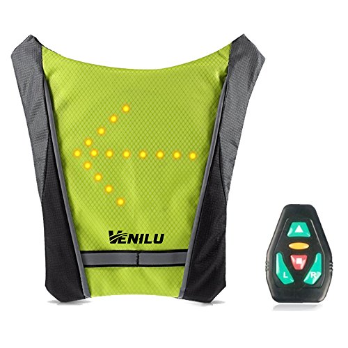 Preisvergleich Produktbild Venilu Signalweste, Warnweste, LED-Blinklichter, 3 Modi, verstellbare Gurte, kabellose Fernbedienung, für Radfahrer, Motorradfahrer, Jogger, Wanderer, Schüler