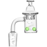 RORA 25mm Quarzknaller mit gerichteter Glas-Vergaserkappe und Terp Pearl 14mm für Glass Bong (14mm Male)