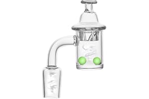 RORA 25mm Quarzknaller mit gerichteter Glasblasen-Vergaserkappe und Terp Pearl 14mm 18mm für Dab Rig Glass Bong (18mm Male)