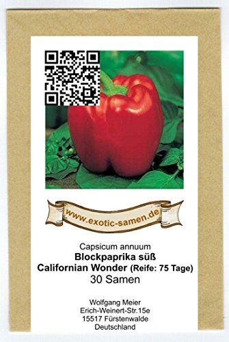 Das wohl beliebteste milde (süße) Paprika – Californian wonder – 30 Samen - 2