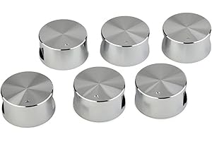 RANRAO 6 Stück Herdknöpfe, Gasherd-Knauf, Aluminium, Ofen-Knöpfe, Herd, Metallknopf, Gaskochfeld-Griff, Küchenzubehör