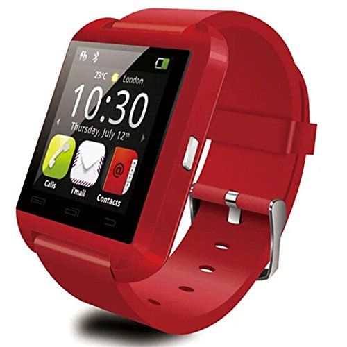 Lemumu Bluetooth Smart Watch WristWatch WU8Watch for SamsungHTC LG Huawei Xiaomi for Android Phone Smartphones,220V,Red