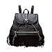 Produktbild Bellelove Damenmode Quaste Retro Rucksack Kordelzug Rucksack (Schwarz)