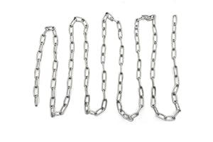 KAIISSA Cadena de Acero Inoxidable 304 Eslabones de Cadena de Acero Soldados de Alta Resistencia para Valla Colgante, Cadena para Perros, Cadena de Columpio, Carga Máxima de 60 KG, 2,5mm - 3 Metros