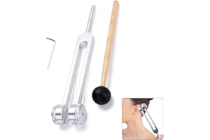 Lezed Stimmgabel 128 Hz Stimmgabel Neurologie Stimmgabel mit Hammer Stimmgabel aus Aluminium stimmgabel medizin Medical Stimmgabel Stimmgabeln für Sound Heilung Vibrationstherapie Werkzeuge