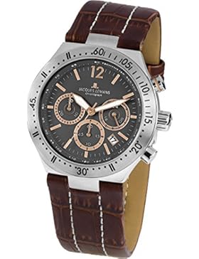 Jacques Lemans Herren-Armbanduhr Dover Analog Quarz Leder 1-1837D