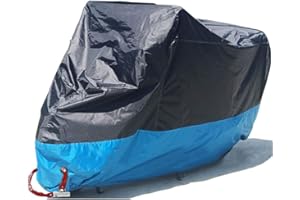 MANFA Manfâ Mopedbezug wasserdichte Motorradabdeckung, All Season Motorradabdeckungen mit Verschlusslöchern, XXL, Schwarz-Blau