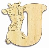 Farbklecks Collection Holzbuchstabe Giraffe J - 3 Größen zur Wahl - Buchstabentiere - Holzbuchstaben - Holz-Buchstabe