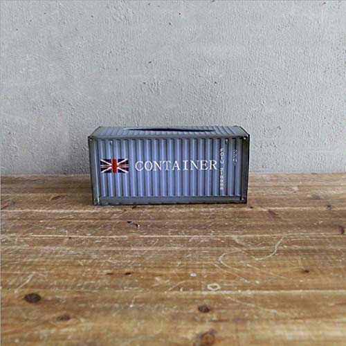 WSHZ Retro container tissue box, European home table coffee table household paper box living room decoration ornaments,Blue