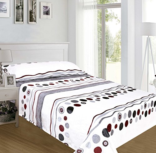 ForenTex - Juegos de sábanas, (NL-4023), Lunares Gris, Cama 135 cm, con Tacto Seda de sedalina, nacarina, de 250 gr/m2, Ultra Suaves, exclusivas.