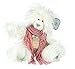 Suki Gifts 17065 – Silver Tag Bear Lily Traditional Bear, 43 cm, White/Grey