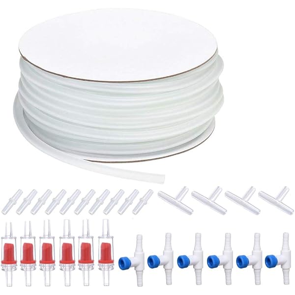 Oxygen Tubing ALEGI Air Pump Accessories Kit - 25ft Tubing With Stones, Valves & Connectors Fish Tank Bubbler