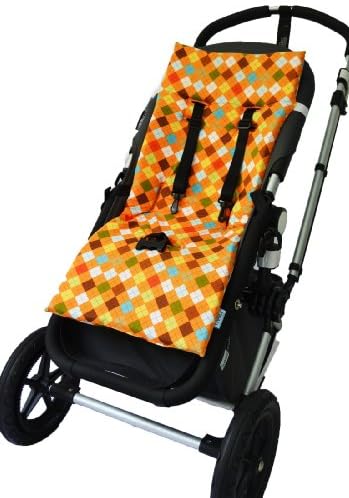 Tivoli Couture Nu Comfort Memory Foam Stroller Pad and Seat Liner, Argyle orange