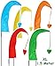 Produktbild 5 Stück _ XL - 1,5 m - Windfahnen / Balifahnen - " bunter Farbmix " - mit Fahnenstange - UV-beständig & wetterfest - Windrichtungsanzeige - aus Nylon / Flagge Windrichtungsanzeiger - für Außen - Bali Gartenfahne - Gebetsfahne Umbul Umbulfahne - Dekofahne - Asiafahne - Strandartikel / Bali-Fahne - Gartenfahne - Windspiel - Wimpel - Flaggen - Baliflagge - Tempelfahnen