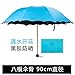 Produktbild CWAIXX Weibliche Blüte Regen Regenschirm Dual Use Wasser sauber Vinyl Schatten Sonnenschutz UV Schutz Sonnenschirm Falten, Wasserblumen Blau