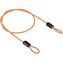 Câble De Sécurité Uxcell 2,5mm X 1,5m - Revêtu, Avec Boucle, Noir Et Orange - Lot De 2