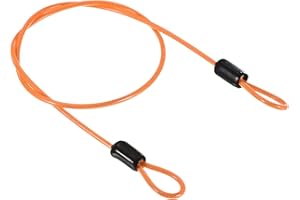 PATIKIL Security Steel Cable 2.5mm x 0.5m/1.64ft Coated Luggage Lock Wire Rope with Double Loop Orange