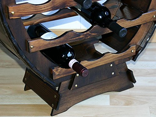 Massivholz Weinregal Flaschenregal Weinfass 24 Flaschen Holz Fichte massiv kolonial - 4