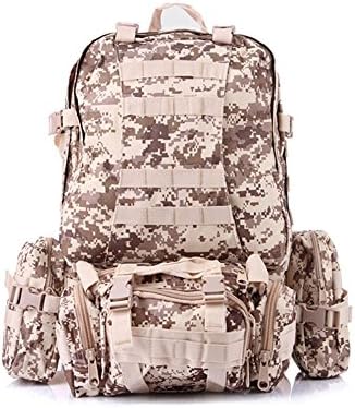 PandaGearX® 50L Molle 3 Day Assault Tactical Outdoor Military Rucksacks Backpack Camping Bag Deser Digital