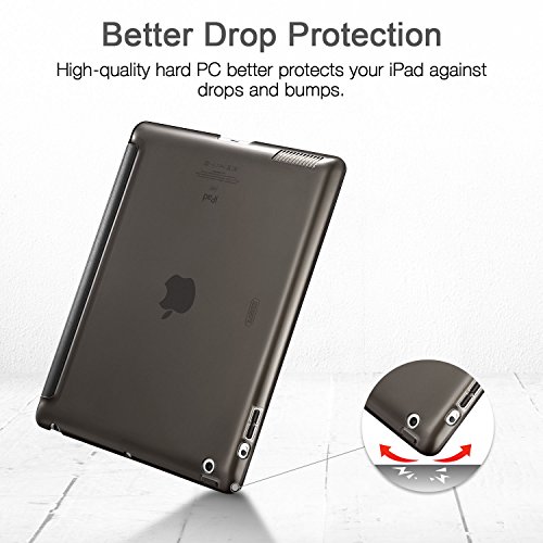 iPad 2 / 3/ 4 Hülle, ESR® Yippee Series Auto Aufwachen/Schlaf Funktion Wickelfalz PU Ledertasche mit Durchschaubar Rückseite Schutzhülle für iPad 2 3 4 (Schwarz) - 9