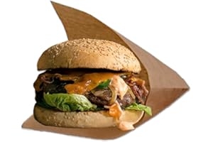 TODOKRAFT 250 Sacchetti in Carta Kraft Antigrasso - Perfetti per Hamburger, Kebab, Panini, Torte - Aperti su Due Lati, Pratici e Resistenti - Misure: 15 cm x 15 cm