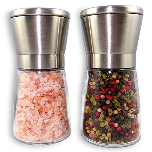 Salz und Pfeffermühle + GRATIS Kochbuch eBook, Edelstahl Gewürzmühle, Einstellbares Keramik-Mahlwerk, 2-teiliges Salzmühle & Pfeffermühlen Set + gratis eBook. - 8