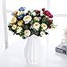Produktbild Maivas Keramik Ornamente Dekoration Vase Im Europäischen Stil Blume Rose Set Fake Blume - Getrocknete Blumen Topfpflanze,Weiße Flasche +4 Tea Rose