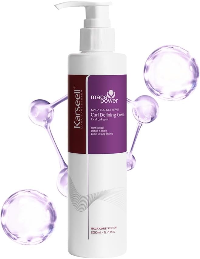 Karseell Crema Definidora de Rizos 200 ml – Crema de Rizos para Cabello Rizado y Ondulado, Hidratante, Anti Encrespamiento y Fijación Flexible