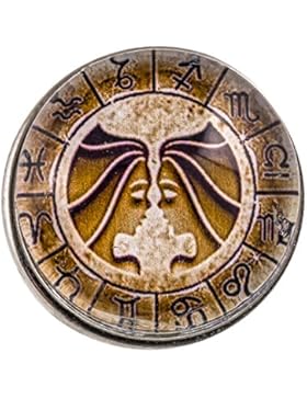 Morella Unisex Click-Button Druckknopf Sternzeichen Zwillinge