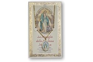 F.LLI BONELLA Fratelli Bonella | Medaglia Madonna Miracolosa e Biglietto con Preghiera | Made in Italy