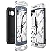Produktbild CE-Link Kompatibel mit Samsung Galaxy S6 Edge Hülle, Hardcase 3 in 1 Handyhülle Ultra Dünn Hartschale 360 Grad Full Body Schutz Handytasche Backcover Schutzhülle Bumper - Silber + Schwarz