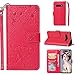 Produktbild Nadoli Galaxy S10 Plus Hülle,PU Ledertasche Prägung Elefant Wallet Lederhülle mit Kartenfach Magnetischer Flip Handyhülle Bookstyle Cover für Samsung Galaxy S10 Plus-Rot