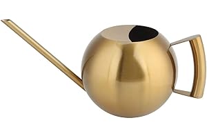 JENNGAOO Konewka z długą wylewką, 33 uncje/1L długa konewka ze stali nierdzewnej Konewka na rośliny domowe do roślin domowych i na zewnątrz (Złoto)