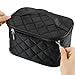 Discoball Lady Women Large Capacity Cosmetic Makeup Toiletry Travel Wash Bag Holder Mirror Case Organizer( Black grid pattern design)