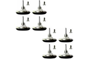 ARASO-UK LTD 8 x Chrome Feet Leg Castors Gliders with Metal Inserts for Beds, Sofas, Footstools Furniture Glides Divan Bed Base Chair Wheels