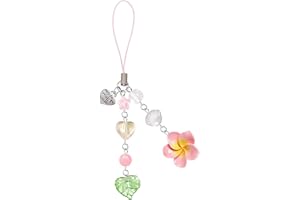 BelleVive, Attache de Téléphone Fleur d'hibiscus, Accessoires de Téléphone Esthétiques, Cordons Téléphone Doux Y2K, Accessoires d'Été Étoile Esthétique Plage, Décoration Porte-Clés