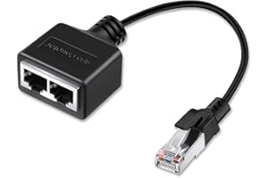 JeoPoom RJ45 Splitter Adapter, LAN Ethernet Netzwerk 1 Auf 2 Cable , Female Plug Adapter LAN Splitter, für Ethernet Cat5, Cat5e, Cat6, Cat7