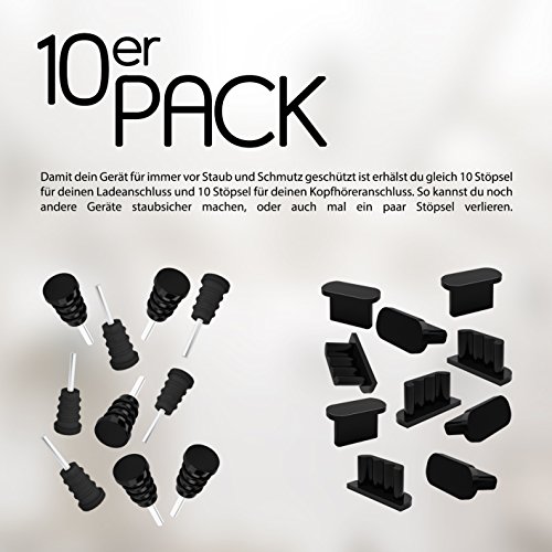 10x Staubschutz StÃ¶psel Smartphone by innoGadgets | Staubstecker, Schutz fÃ¼r Android Micro-USB Anschluss - Samsung Galaxy S7 | Silikon StaubstÃ¶psel | Transparent