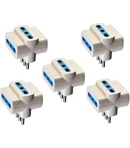 SERVICEWEBSHOP | Kit 4 Pezzi Presa Tripla: 1 Schuko e 2 Bivalenti o 3 Bivalenti, Soluzione Pratica per Presa Multipla e Adattamenti Elettrici in Casa e Ufficio (TRIPLA PRESA - 4 PEZZI