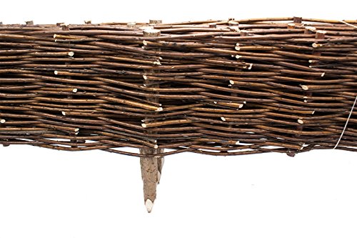 Weidenzaun 5 Stück je 120cm x 25cm – 6 Meter insgesamt – Beeteinfassung Rasenkante Steckzaun Abgrenzung Rasenkante Palisade - 3