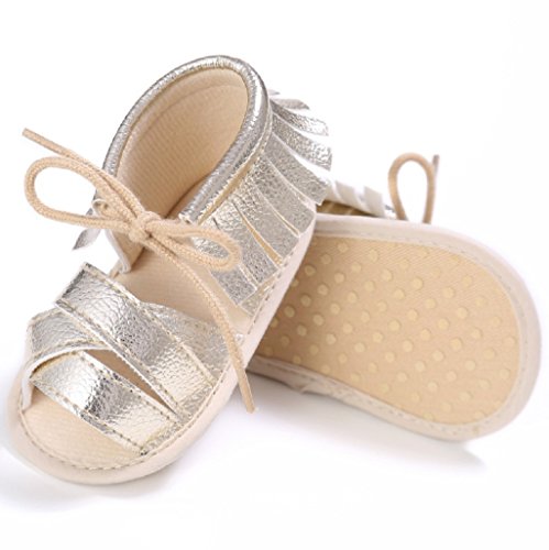 Baby Schuhe Auxma Baby Mädchen Sommer Quasten Sandalen Schuhe Prewalker für 3-6 6-12 12-18 Monat - 2