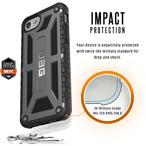 UAG iPhone 8 / 7 / 6S [4.7-inch screen] Monarch Feather-Light Rugged [GRAPHITE] Military Drop Tested iPhone Case