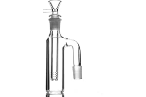 RORA 18mm Ash Catcher Pipe Small Glass Ashcatchers 18,8mm Downstem Perc Bubbler Dab Rigs per Bong (Chiaro)