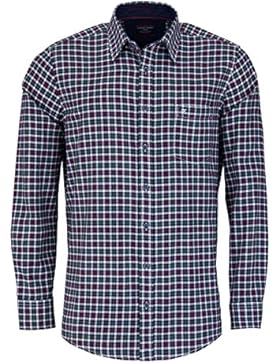 CASAMODA Comfort Fit Hemd Langarm New Kent Kragen Karo blau