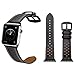 Produktbild Apple Watch Armband 42mm TopACE Lederarmband Uhrenarmbänder Ersatz-Armband Replacement Band für Apple Watch Series 1 Series 2 Series 3 (42mm-Schwarz)